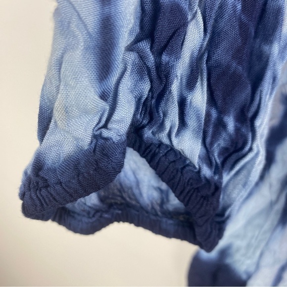 CLAUDIA Richard Tie Dye Boho Floral Lace Blouse XL Blue - Picture 7 of 11